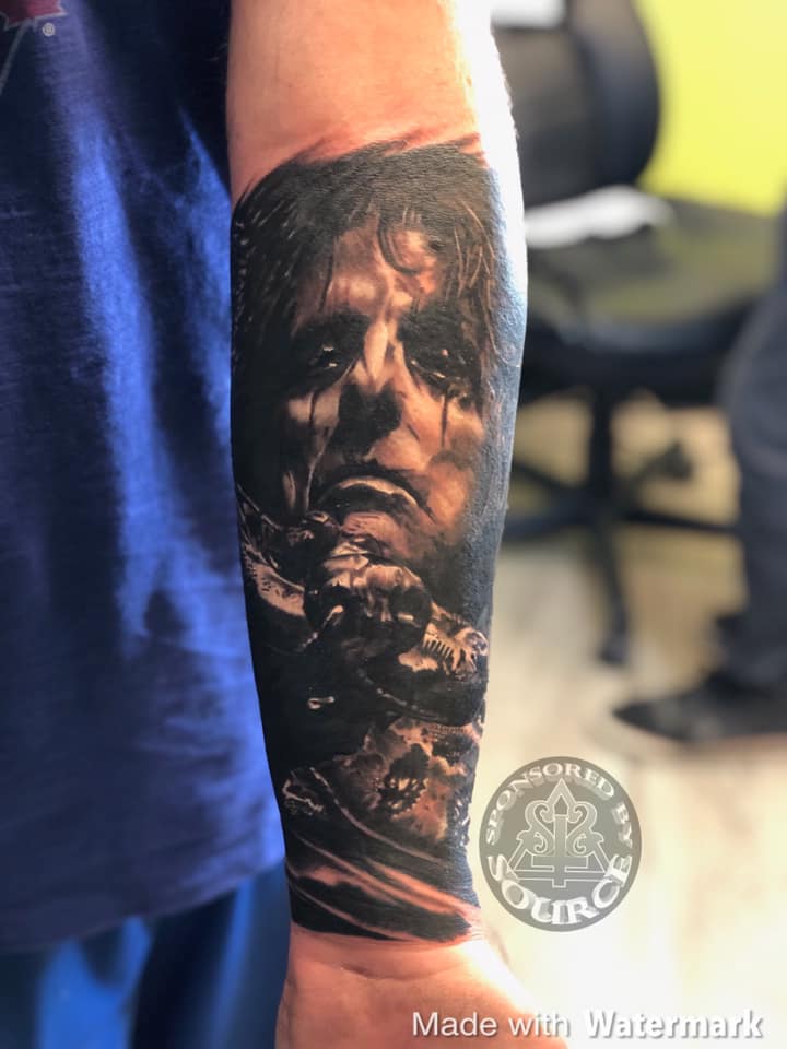 Alice Cooper tattoo by Mike Thompson hill 
