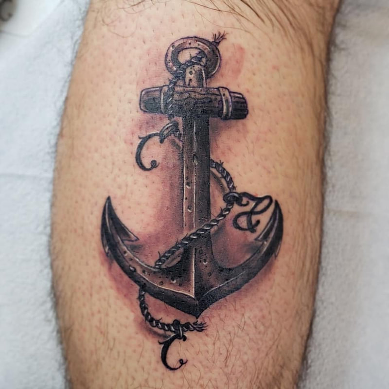 anchor tattoo by mike Thompson hill