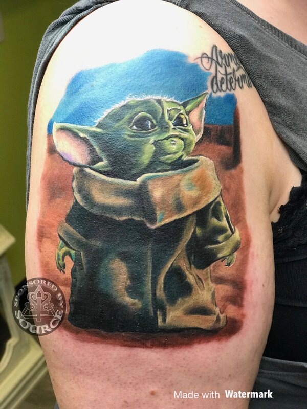 Baby Yoda Tattoo by MikeThompson Hill